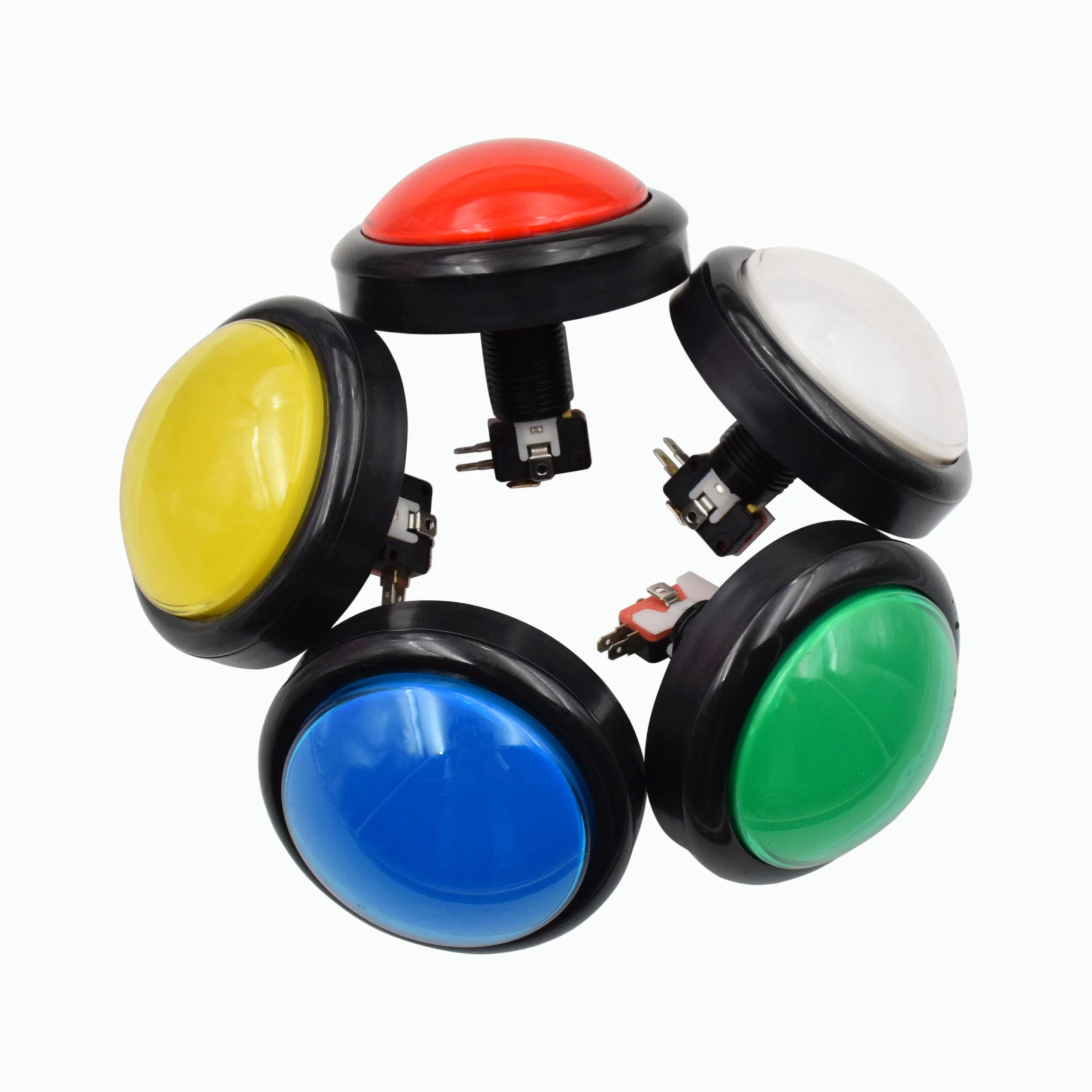 
high quality 100mm big round illuminated LED dome push buttn switch for arcade game machine 