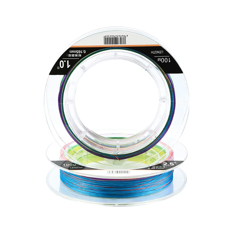

100m 10m/color five colors PE line fishing, Blue yellow green pink purple