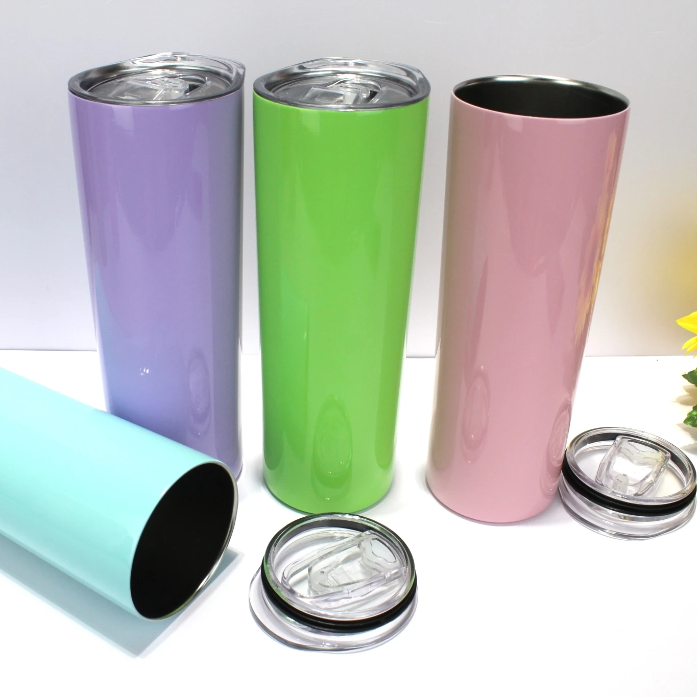 

30 20oz ounce white red green purple shiny sublimation tumbler, White/red/blue/pink/green/purple/brown