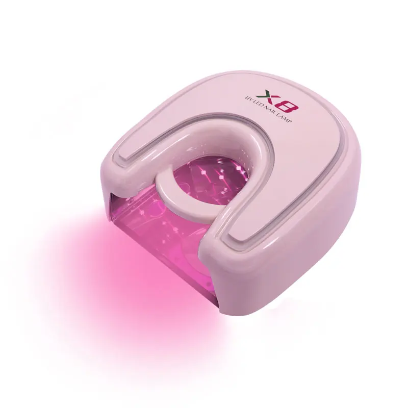

2020 professional RED light Pro Cure 48w UV LED Lamp portable cordless and rechargeable nail gel nail dryer with custom logo, Pink black white
