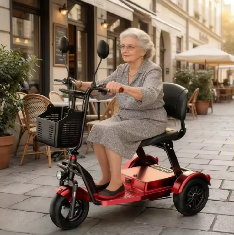 Family Double Motor Electric Scooter Senior Folding Removable Battery/Basket 48V 1000W Powerful Electric Tricycle Adults Girls