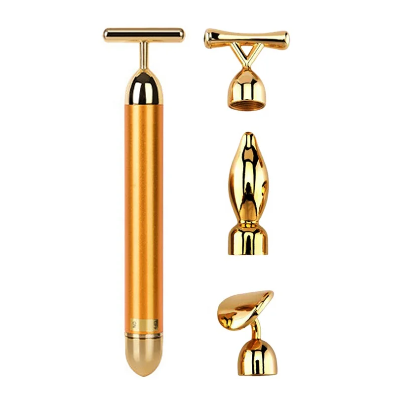 

Electric 4 in 1 24K Gold Beauty Bar Skin Tightening Wrinkle Remove Face Massage Energy Beauty Bar, Golden
