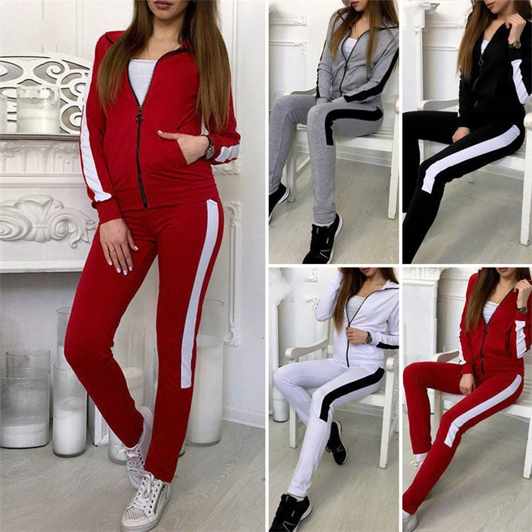 

Track Suits With Designs For Wholesale Clothes Women Jogging Suit Costume Bureau Femme Ronde, Solid color