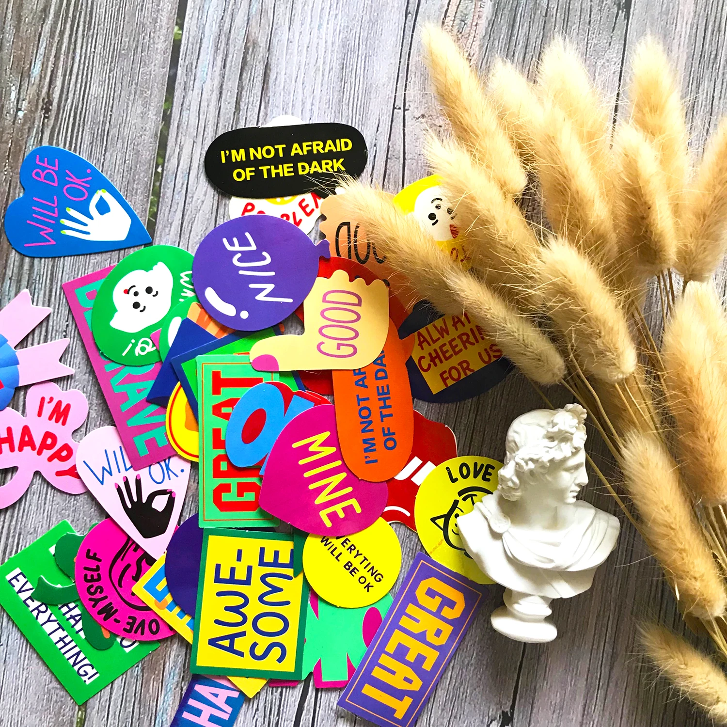 

38 PCS Individuality English Alphabet Label Repeatable Paste Waterproof Logo PVC Word Custom Stickers, Multiple colour