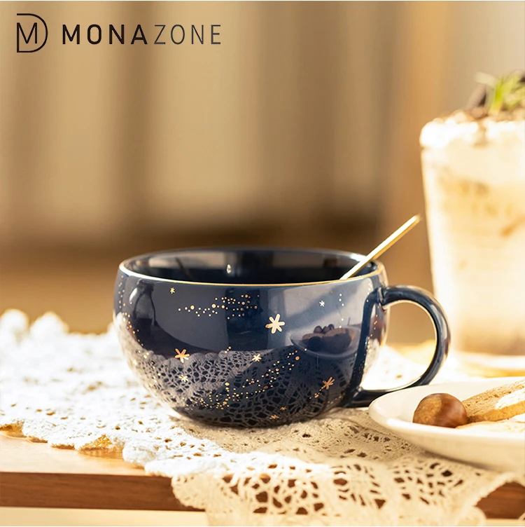 

MONAZONE Starry Sky Series Ceramic Coffee Cup Water Cup Large Capacity Breakfast Mug Kitchen Drinkware