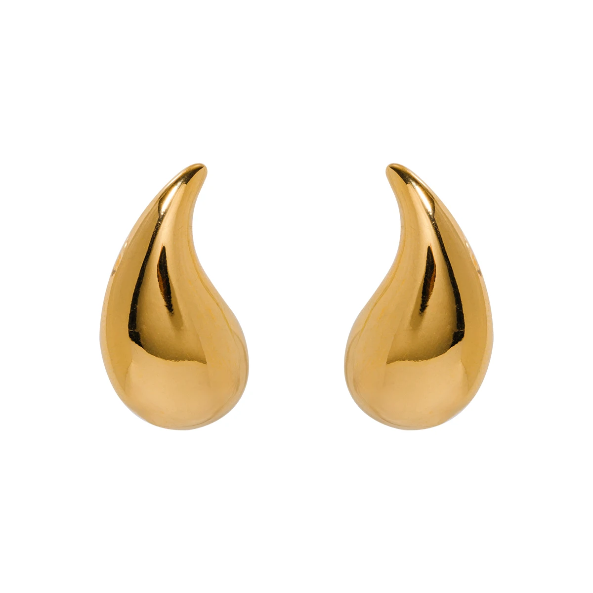

J&D Fashion Jewelry 18K Gold Plated Tear Drop Earrings Stainless Steel Hollow Waterdrop Stud Earring