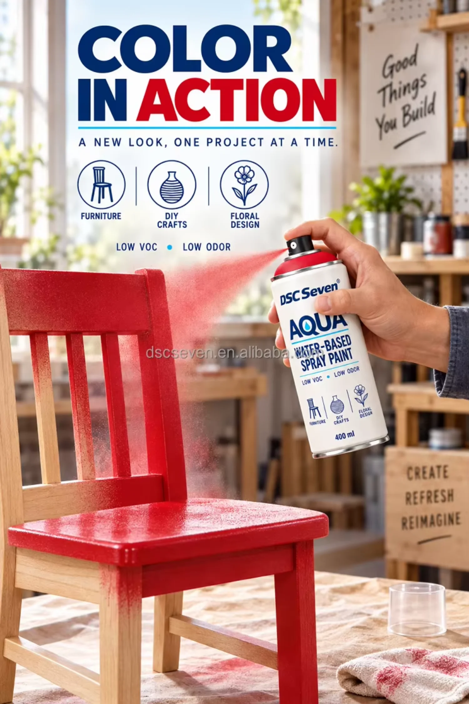 Premium Acrylic Water-Based Craft Spray Paint 400ml Indoor Low VOC Formula for Wood Terracotta Pots Glass Home Decor Upcycling Premium Acrylic Water-Based Craft Spray Paint 400ml Indoor Low VOC Formula for Wood Terracotta Pots Glass Home Decor Upcycling