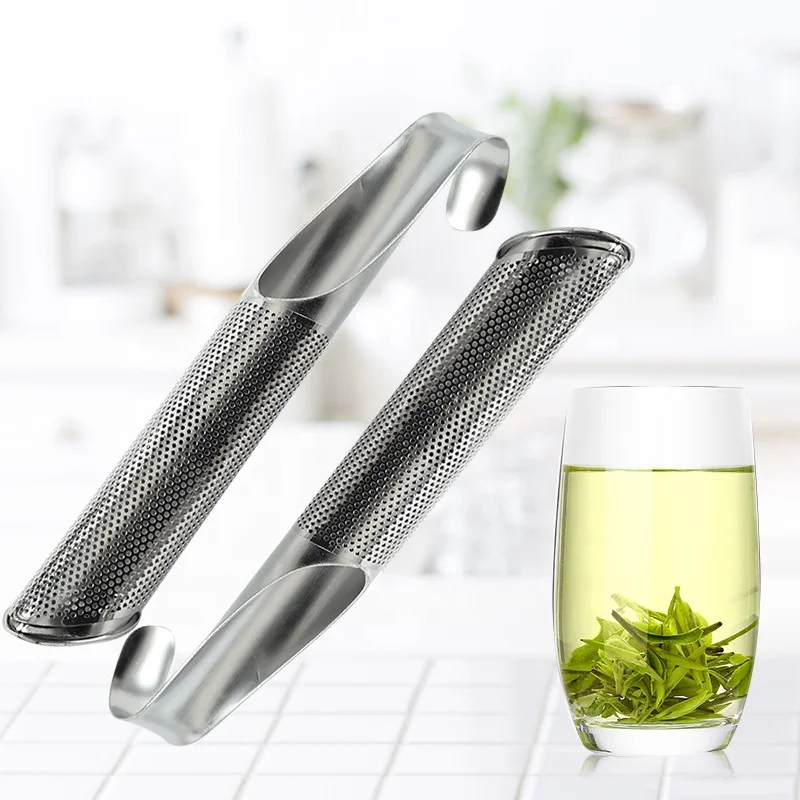 

Herbs Filter Loose Leaf Flower Strainer Teapot Steeper Strainer Stainless Steel Stick Tea Infuser Pipe