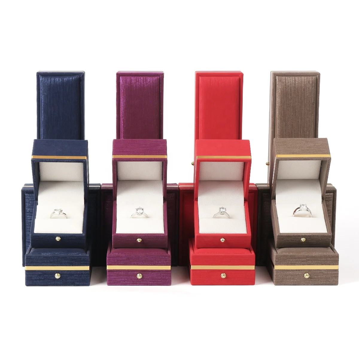 

Wholesale custom PU jewelry box high quality leather ring box custom jewelry box, Customized