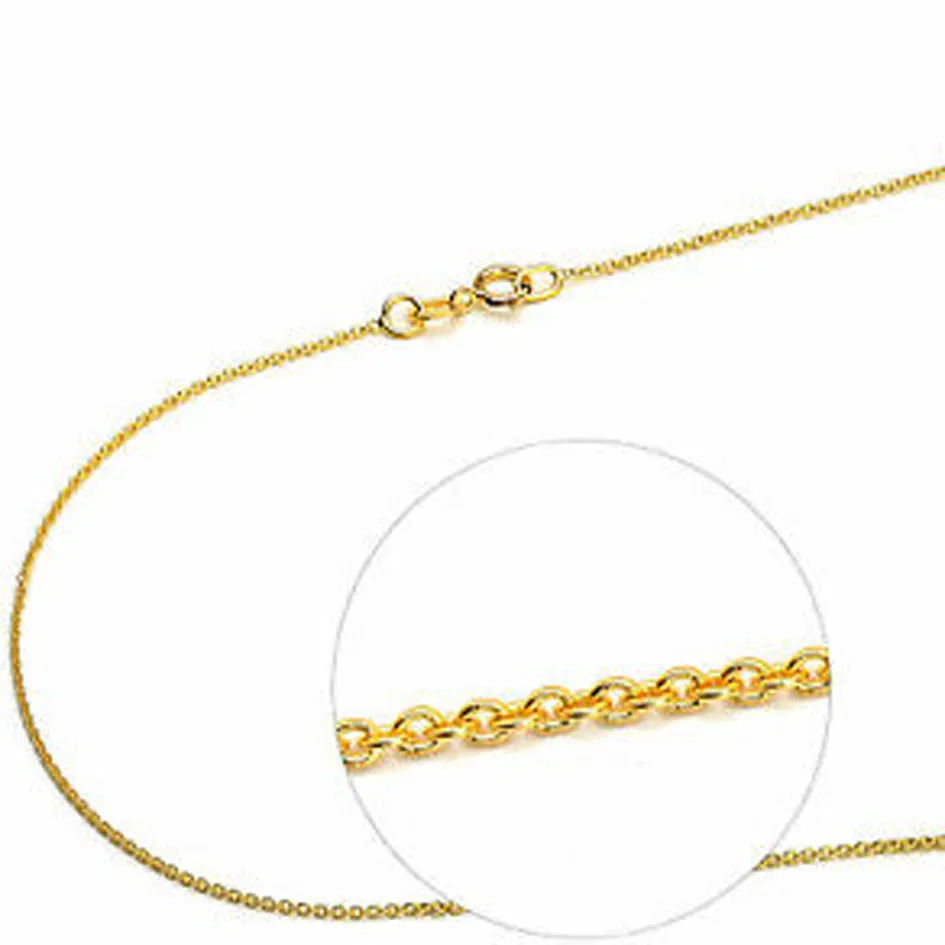 

18K Real Yellow Gold Dainty Chain Necklace With Clasp 1.3gram Genuine Gold Jewelry