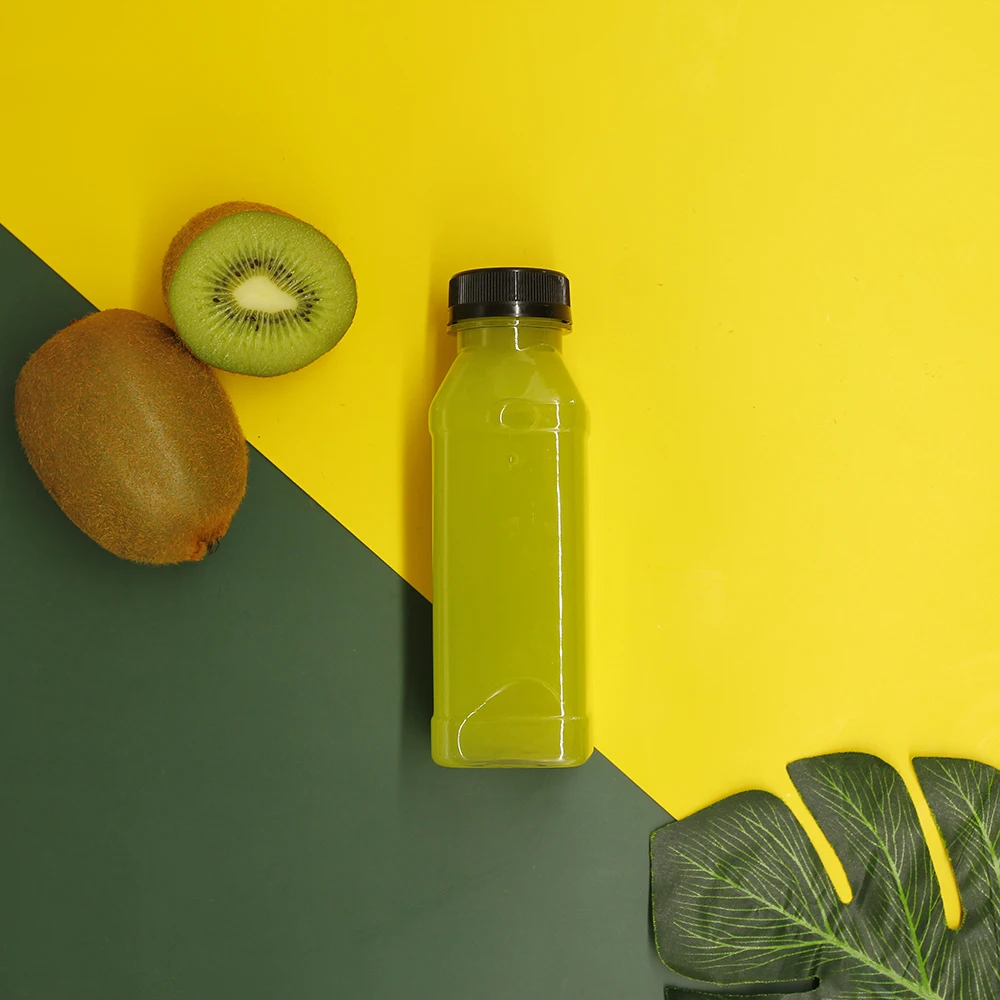 250ml 500ml Square Juice Bottle Empty Plastic Bottles For Fresh Squeeze Juice Milk Bottle With