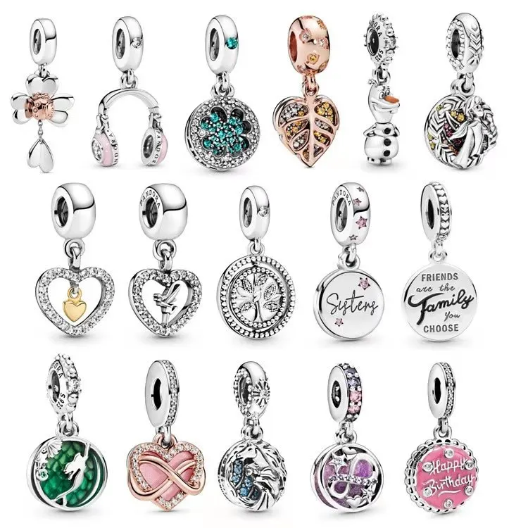 

Factory Wholesale S925 Silver Charm Pendant Heart Shaped Flat Charm Pendant