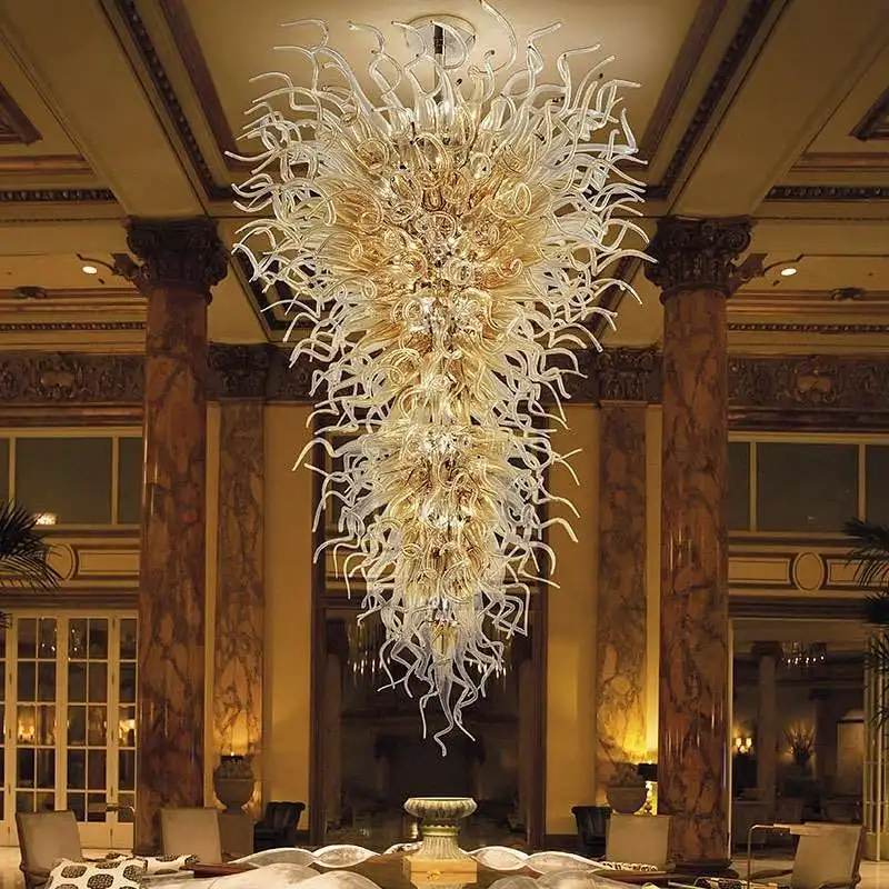 

Best Selling Pendant Light Restaurant Hotel Lobby Decor Murano Glass Long Crystal Chandelier Luxury, Can be customized