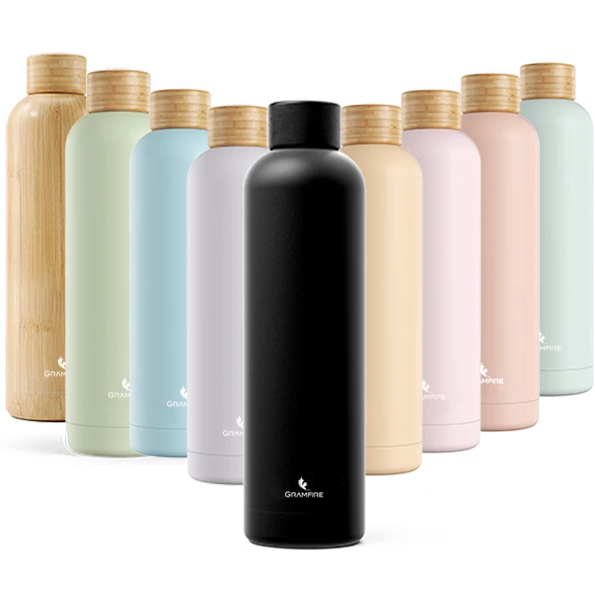 

powder coated water bottle 750ml narrow mouth stainless steel water bottle with custom logo, Customized color