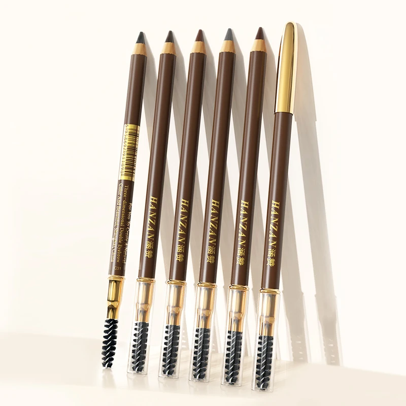 

The best quality waterproof wood eyebrow powder pencil easy to color, 5 colors