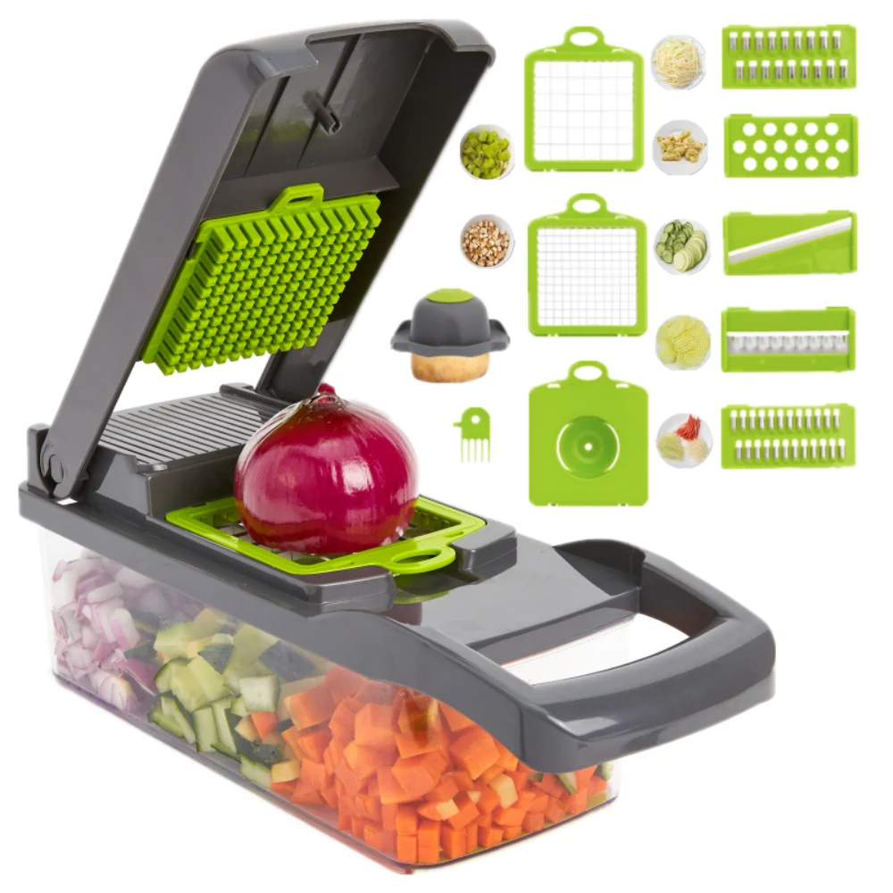 

kitchen accessories 12 in 1 manual mandoline slicer vegetable chopper cutting tool fruit and vegetable chopper onion chopper