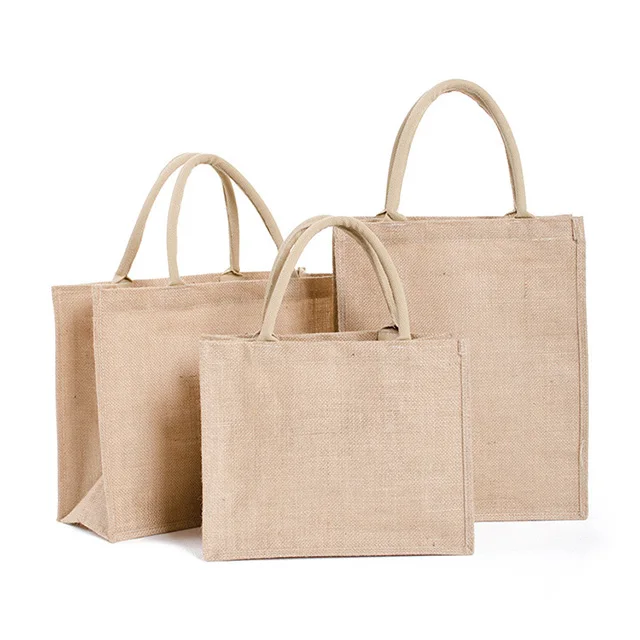 

Custom burlap retro green jute bag portable burlap handbags