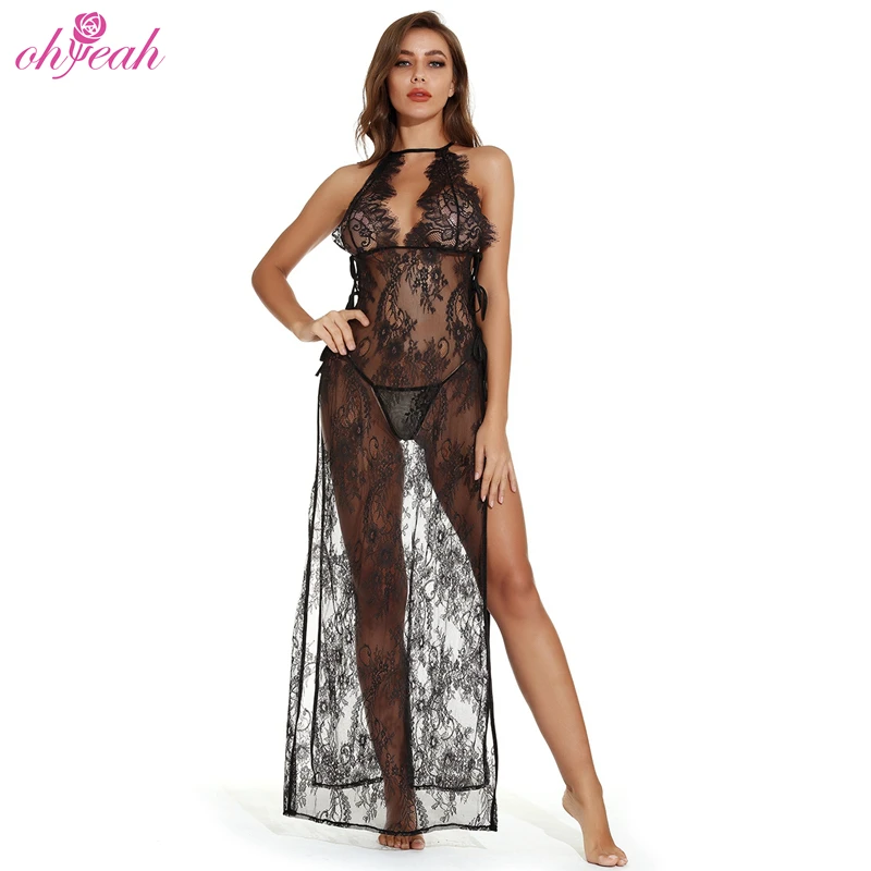 

Factory Price High Quality Long Sexy Lingerie Night Gown For Women
