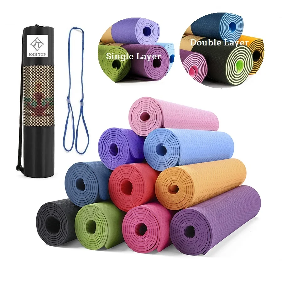 

Jointop Professional Eco-friendly Non Slip Design Exercise Gym Fitness 6mm Custom Tpe Yoga Mat, Customized