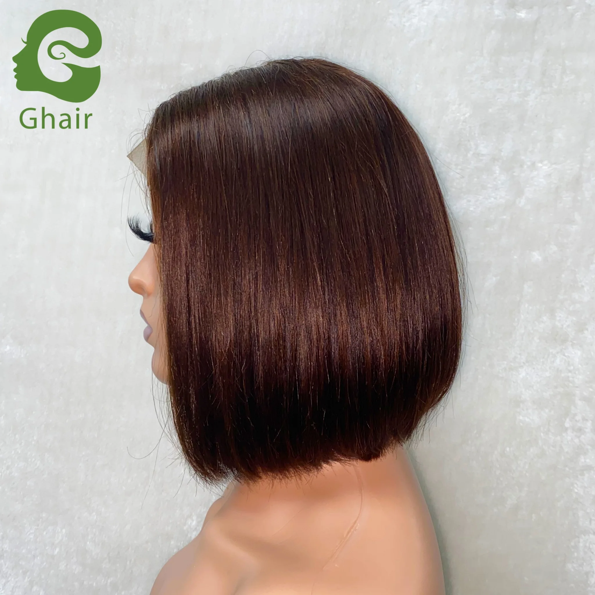 

Brown bob wigs human hair lace front 4# color bob wig raw Malaysian human hair 180% 250% density short bob Lace front wigs, 1b#, 4#, 99j#, 1b# with 27# highlight