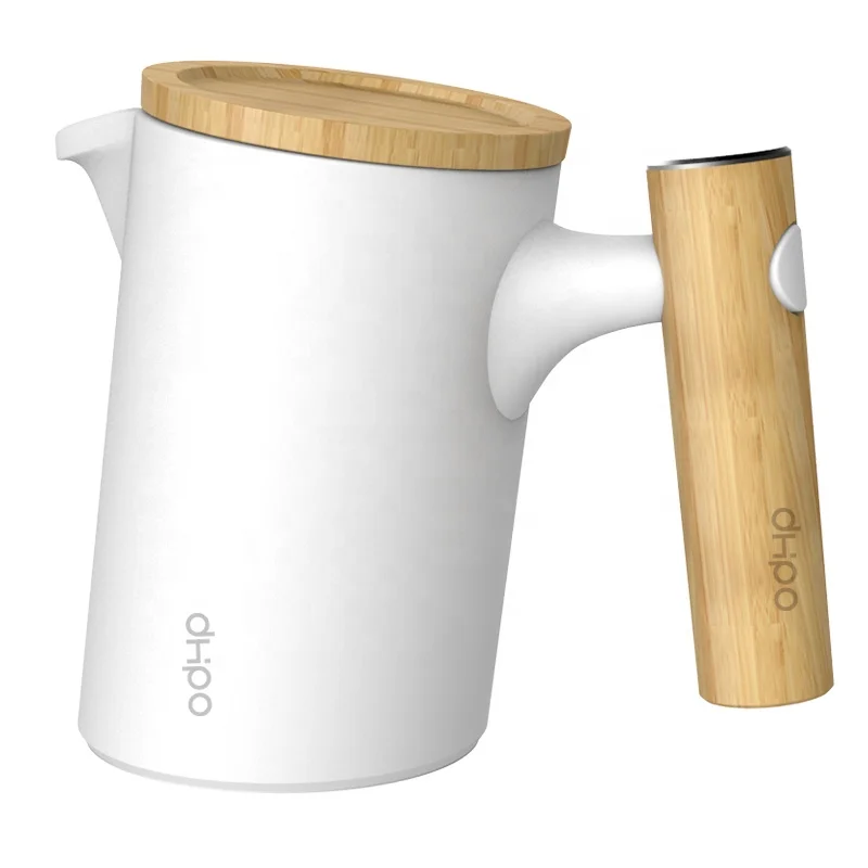 

DHPO self-design ceramic porcelain wooden handle stainless steel filter tea pot, Various