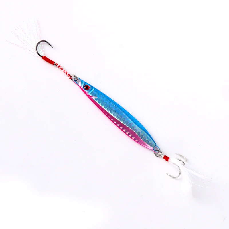 

High quality lures 7.3cm/20g 8.4cm/30g jigging long shot lead blood through hook hard fishing baits, 3 color