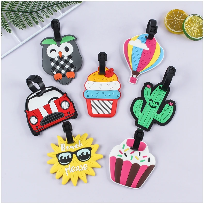 

The latest style high quality cartoon PVC soft plastic shaped luggage tag can be customized luggage tag, Customized color