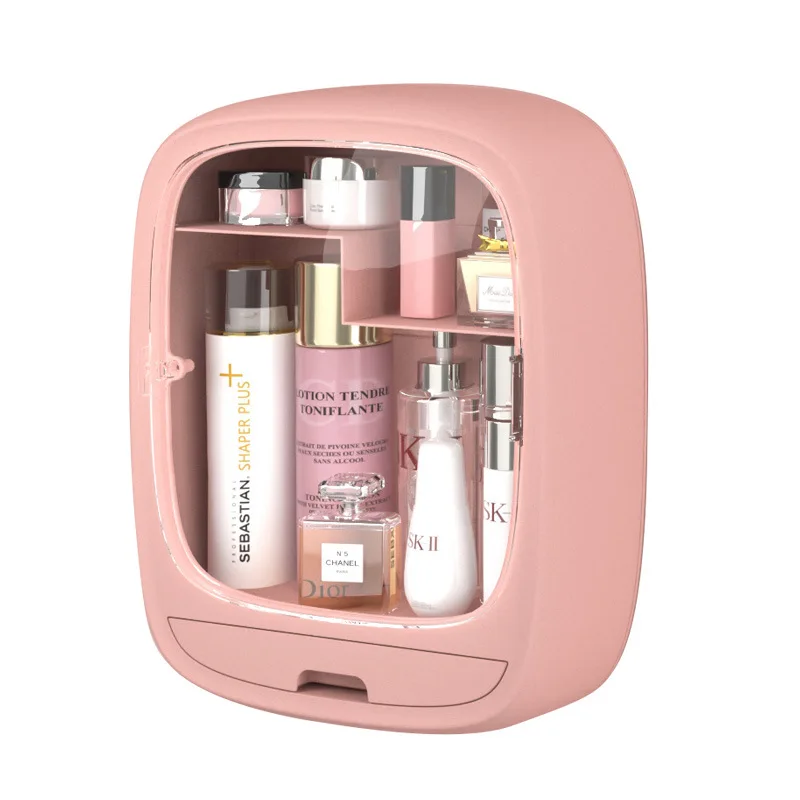 

nail-free wall-mounted cosmetics storage box makeup organizer
