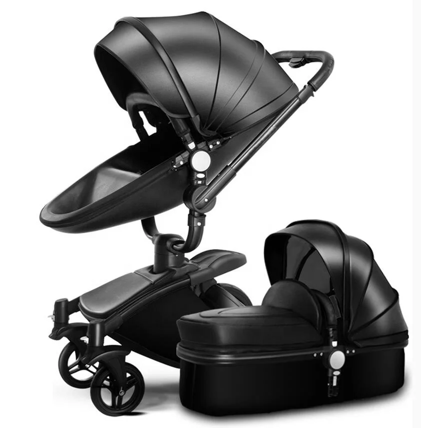
2019 Fashion baby stroller Luxury Leather Baby Stroller hot selling 3 in 1 or 2 in 1 baby pram 
