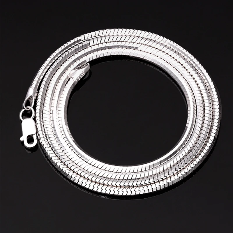 

925 Sterling Silver Snake Chain Necklace for Men and Women Punk Hip Hop Rock Necklace Electroplated Platinum Necklace Jewelry