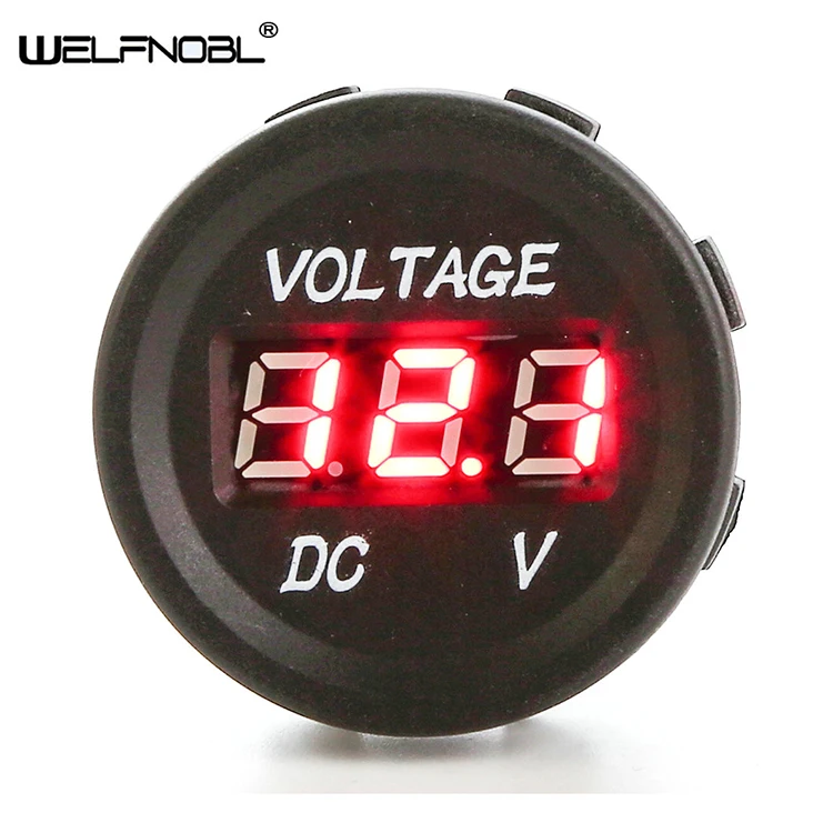 
Easy Use Real Time Monitoring Lightweight Mini Digital Display Car Voltmeter 