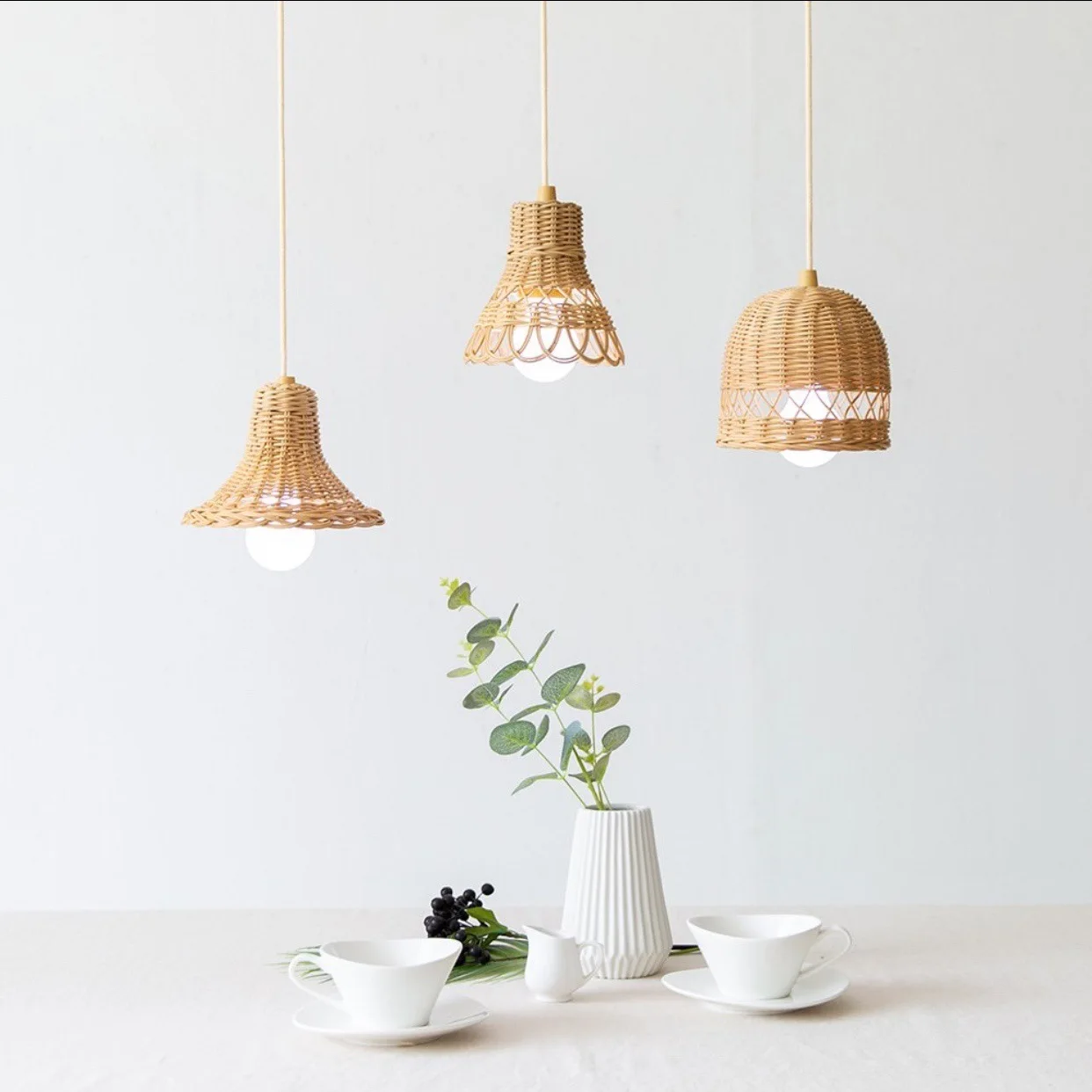 

Handmade Woven Rattan Lighting Lamp Shade For Home Decoration