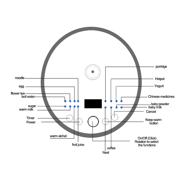 
Smart kitchen appliance intelligent mini glass cooker electric water tea kettle with longtime keep warm function 
