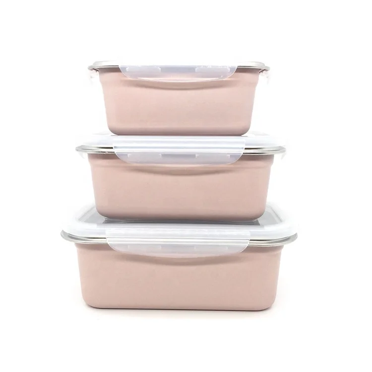 

Wholesale Stainless Steel Pink Matte Rectangle Food Storage Containers Leakproof Lunch Boxes with Airtight Lid