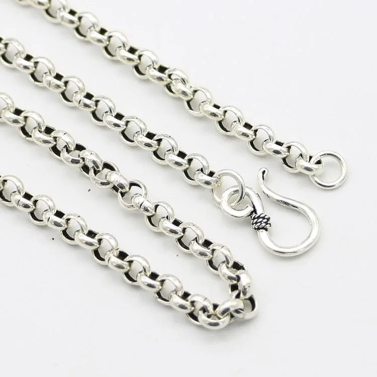 Wholesales Punk Men Vintage Jewelry Silver Ring Chain Women 925 Sterling Silver Necklace Chain