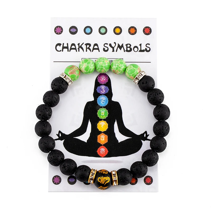 

Natural Crystal Healing Anxiety Jewellery Mandala Yoga Meditation Bracelet Gift 7 Chakra Bracelet With Meaning Cardfor Men Women
