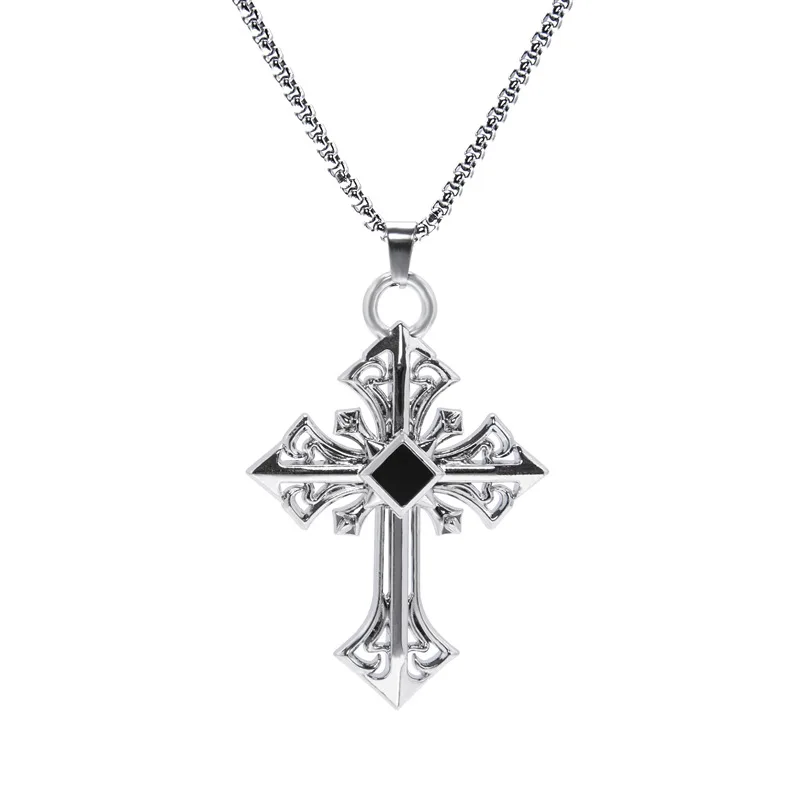 

8 models Cross series stainless steel necklace for women men