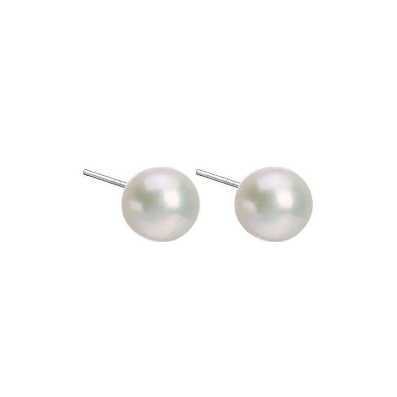 Pearl Earrings daily classic natural freshwater pearl Baroque shaped earrings S925 silver needle anti allergy