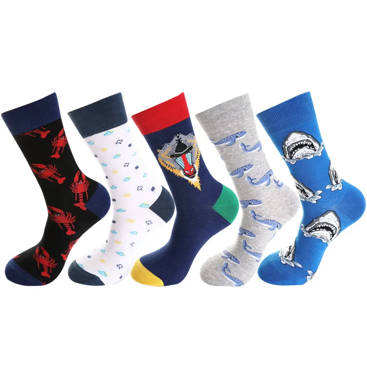 

XIANGHUI Wholesale Funny Cheap New Custom Women Fashion Animal Jacquard Tube Multicolor Cotton  Socks