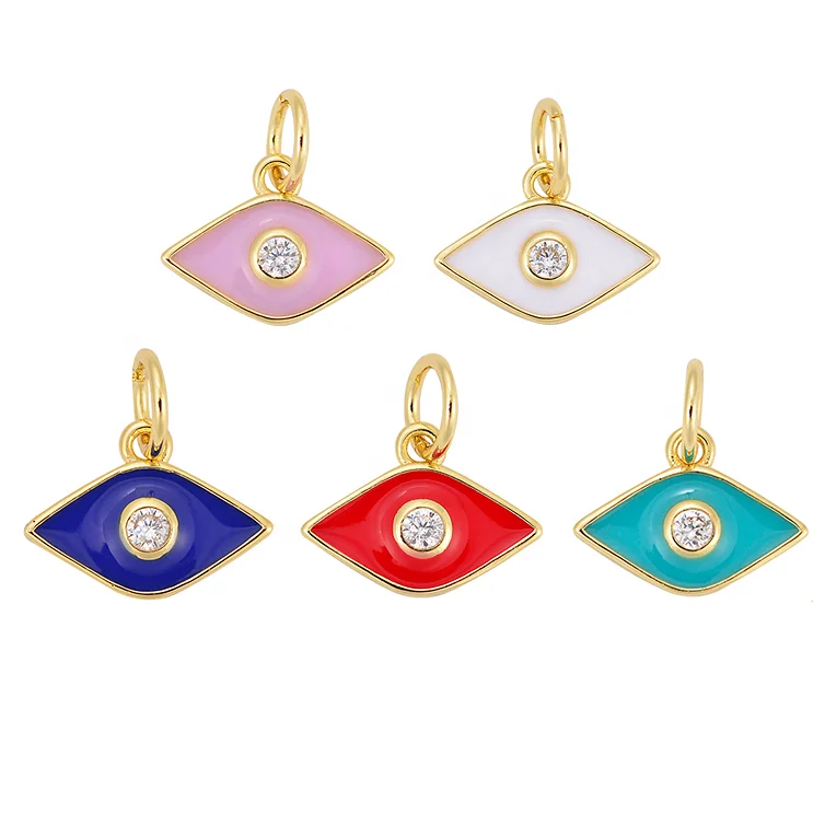 

New Fashion DIY Jewellery Charms Turkish blue Eye Enamel Pendant Charm Pendants For Jewelry Making