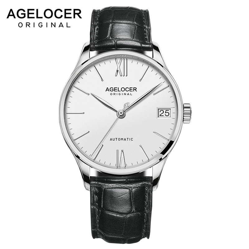 

AGELOCER Luxury Brand Gold Steel Men's Automatic Wristwatch Fashion Dress Business Sport Watch Men Watch