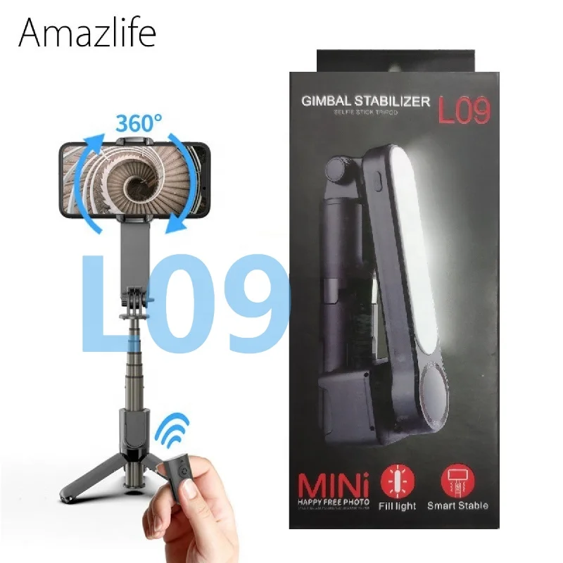 

Amazlife L09 Mobile Phone Gimbal Stabilizer Rotatable Smart Monopod Selfie Stick Tripod with Wireless Remote