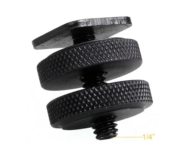 

1/4" Tripod Mount Screw with Double Layer to Flash Hot Shoe Adapter Holder Mount Photo Studio Accessories, Black