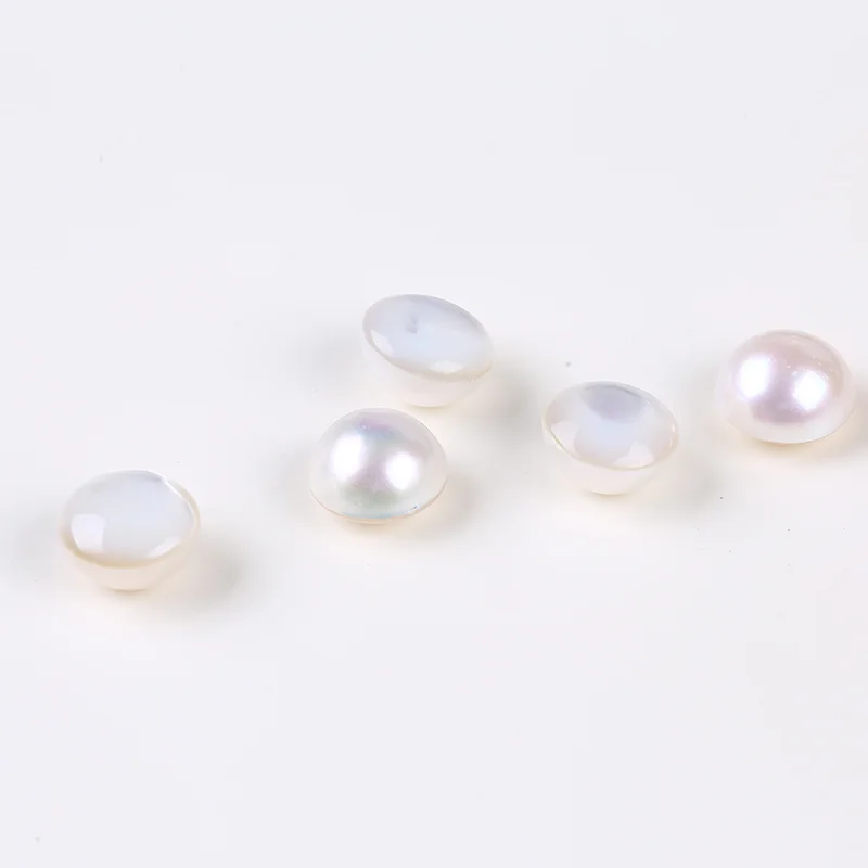 
Natural cultured white purple mabe pearl Shell pearl Beads 