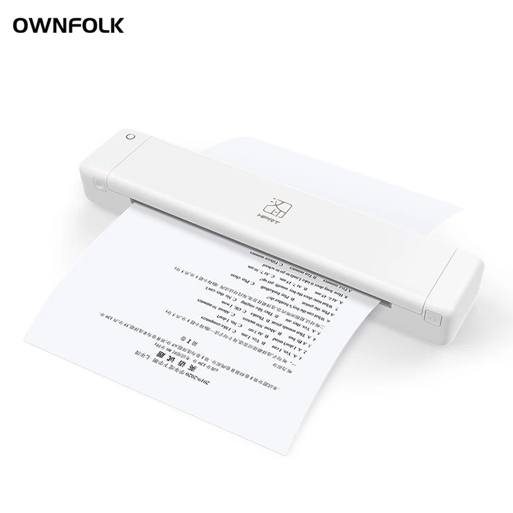 

OWNFOLK portable thermal A4 printer MT800 supports ordinary A4 paper print photo files print office essentials