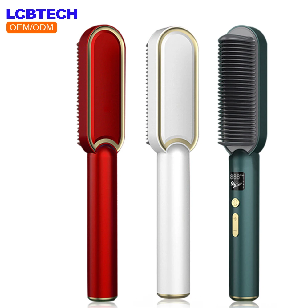 

Electric Comb Hair Straightener Safe And Anti Scalding LCD Display Freely Curled Hair Smooth Comb Portable Straightener Curler