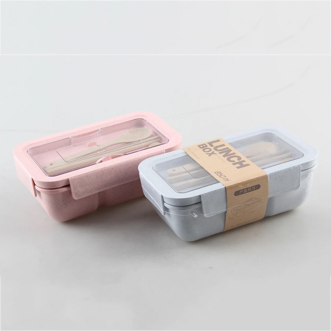 

Royalunion Factory Supply Attractive Price 850ml PP Japanese Style, Rectangle Lunch Box Plastic, Pink