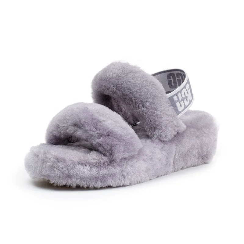 

2021 Wholesale Slippers real wool Warm soft Shoes Indoor Slipper outdoor fur slides sandals new color design for Women sandals, Red/pink/yellow/grey/black