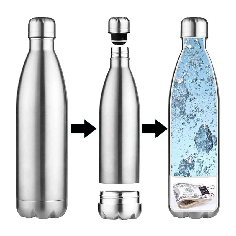 

500ml stainless steel BPA free sports outdoor cola shaped double wall insulated vacuum flask & thermoses water bottle, Silver