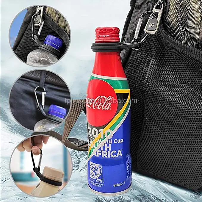 Stainless Steel Buckle Silicone Bottle Buckle Aluminum Carabiner Holder